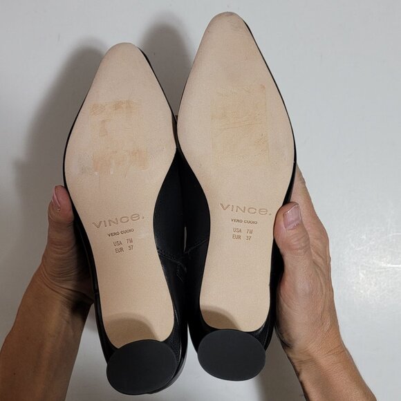 NEW Vince Hilda Ankle Boots Womens 7 Black Minimalist Chic Designer Simple - Picture 7 of 10